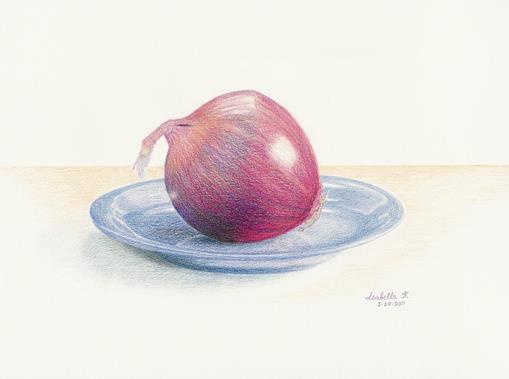 Red Onion on Plate